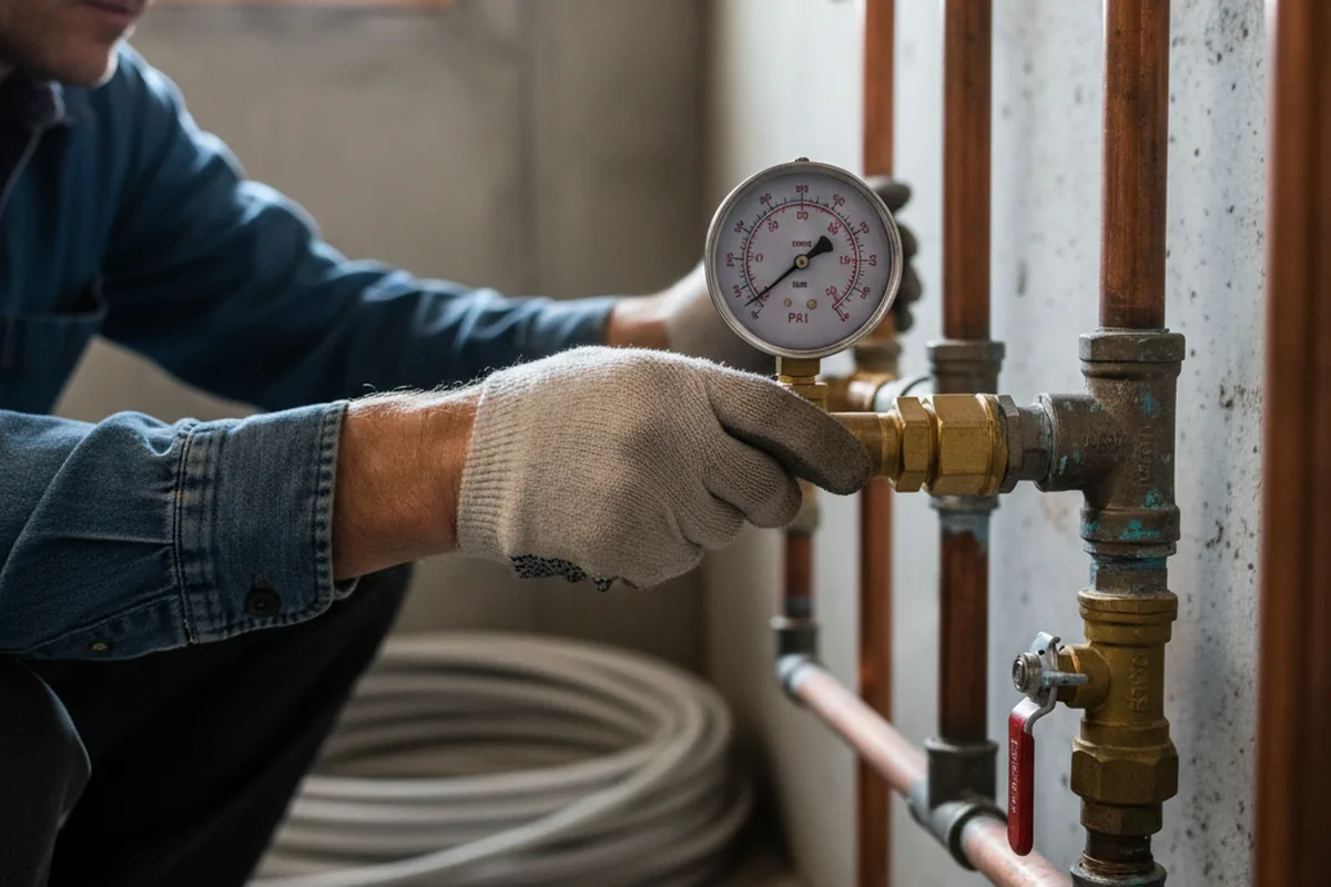 Pressure testing a repaired line during Water Line Repair in Castle Rock